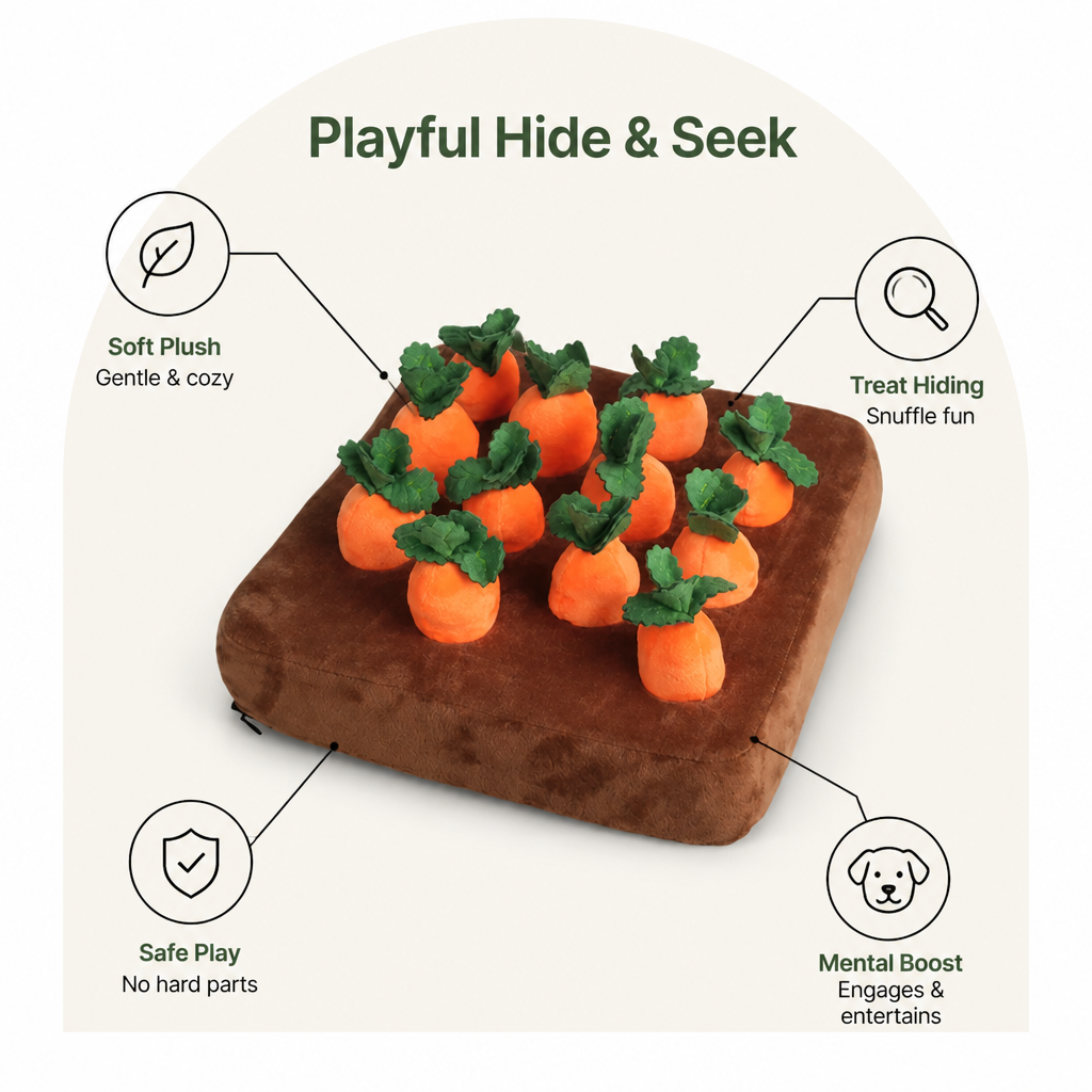 DogBedHouse Interactive Plush Carrot Snuffle Mat