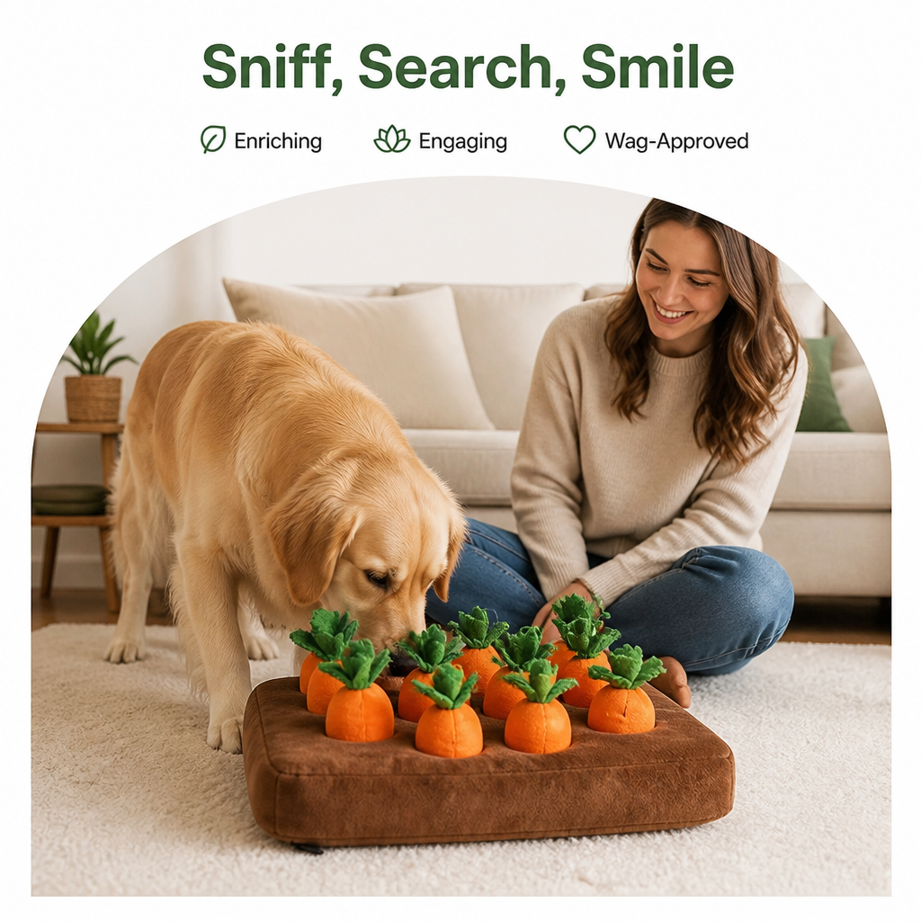 DogBedHouse Interactive Plush Carrot Snuffle Mat