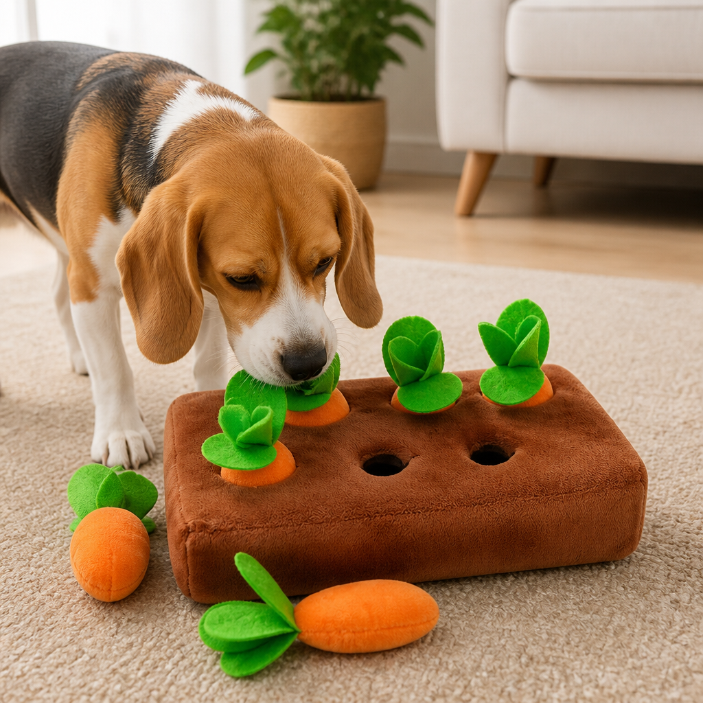 DogBedHouse Interactive Plush Carrot Snuffle Mat
