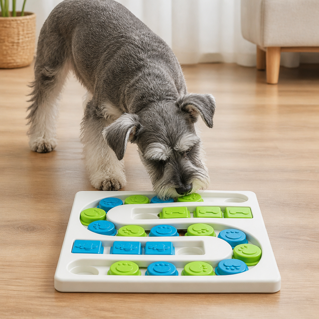 DogBedHouse Interactive Puzzle & Non-Slip Slow-Feeder Bowl