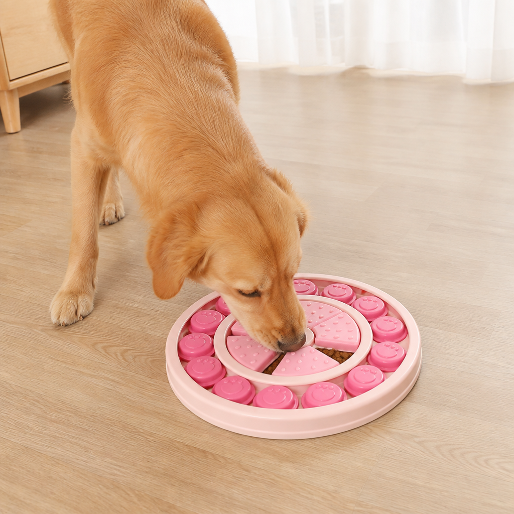 DogBedHouse Interactive Puzzle & Non-Slip Slow-Feeder Bowl