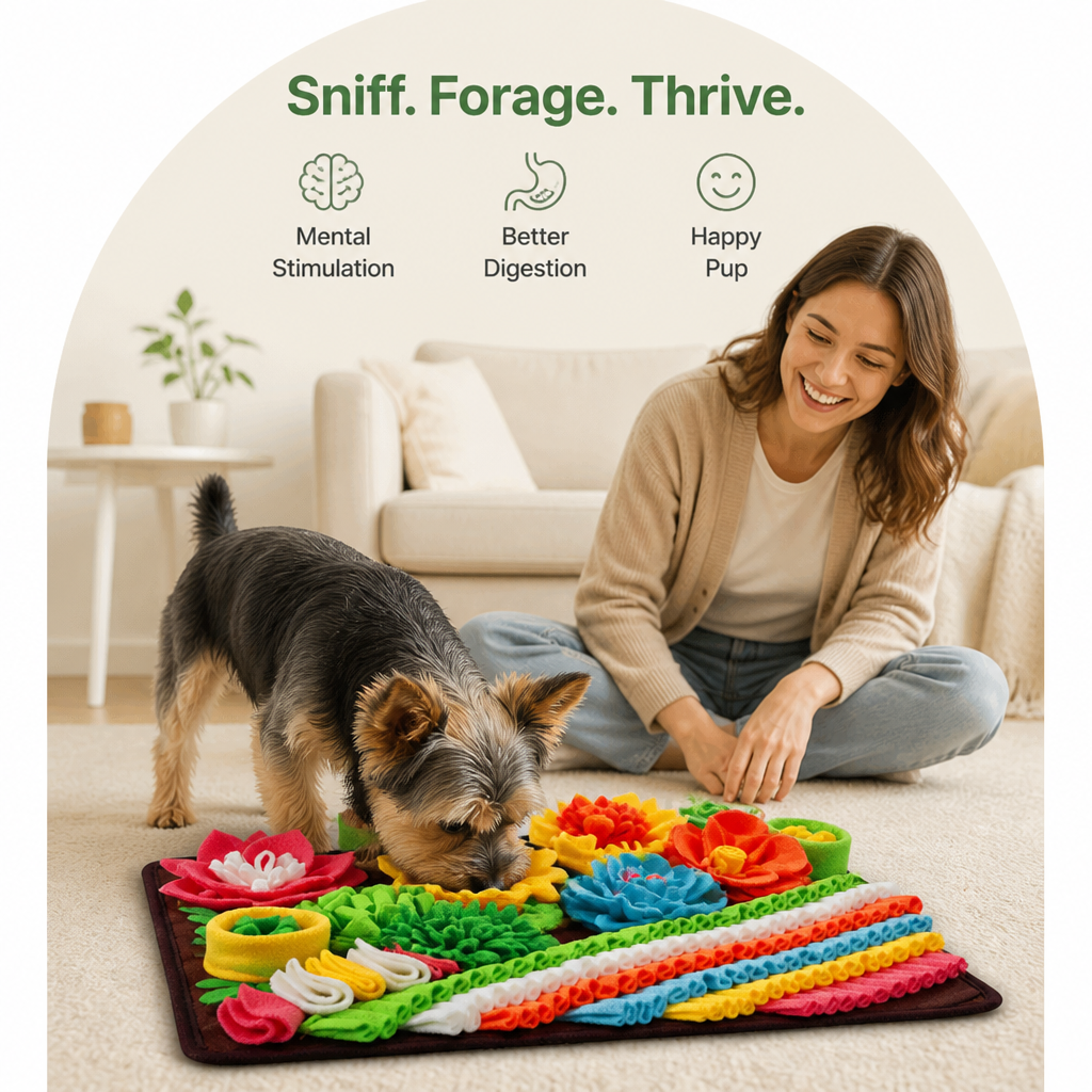 DogBedHouse Interactive Slow-Feeding Snuffle Mat (Machine-Washable)