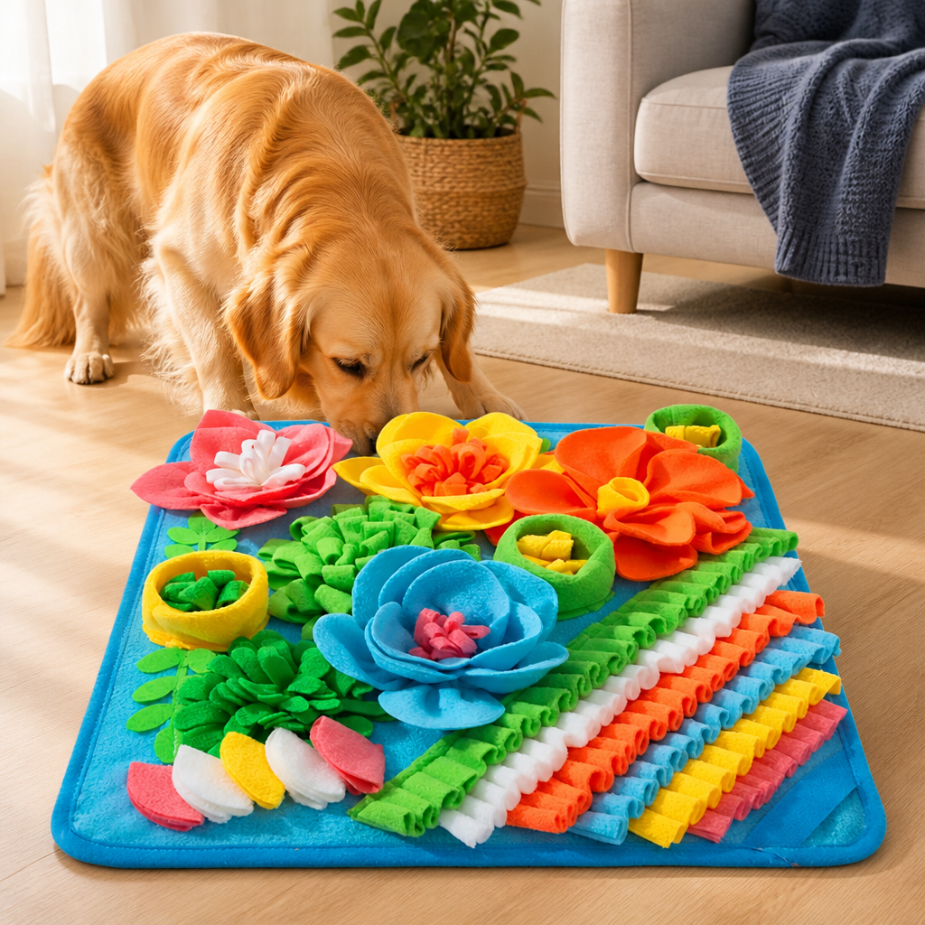 DogBedHouse Interactive Slow-Feeding Snuffle Mat (Machine-Washable)