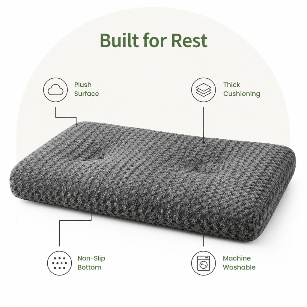 DogBedHouse Joint Support Plush Rose & Non-Slip Dog Bed (Washable)