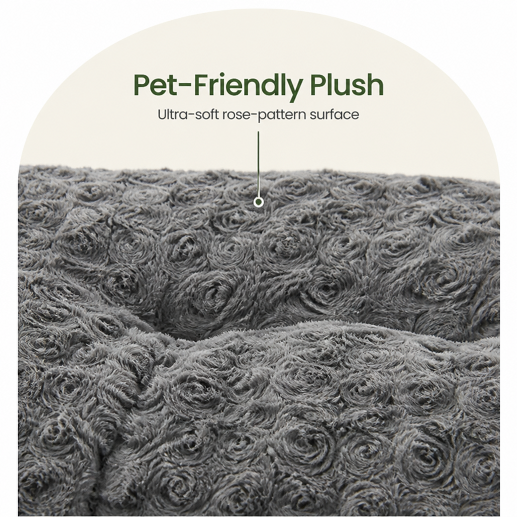 DogBedHouse Joint Support Plush Rose & Non-Slip Dog Bed (Washable)