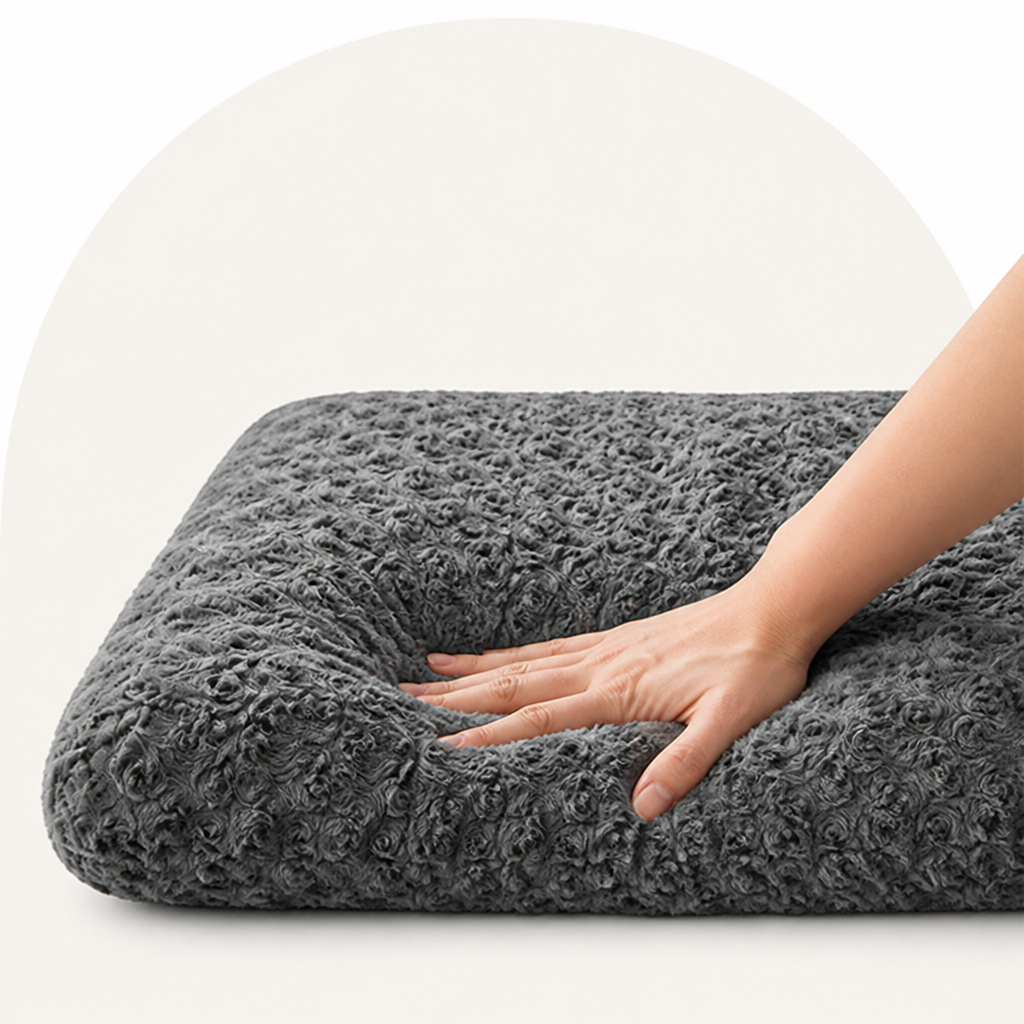 DogBedHouse Joint Support Plush Rose & Non-Slip Dog Bed (Washable)