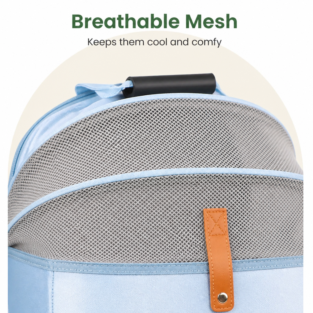 DogBedHouse Large Breathable Foldable Travel Backpack (Dual Shoulder Straps)