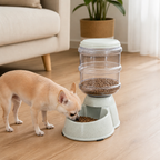 DogBedHouse Large Capacity Automatic Food & Water Feeder (Removable Bowls)