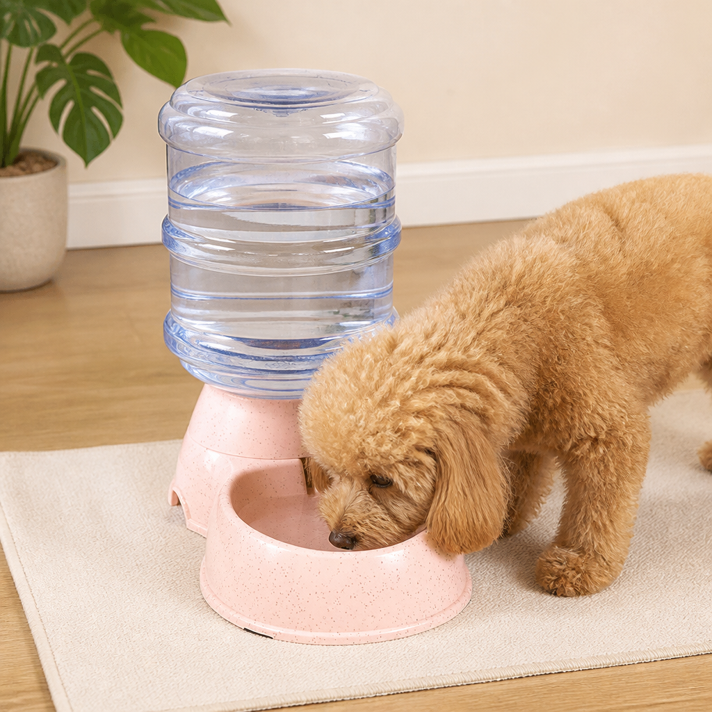 DogBedHouse Large Capacity Automatic Food & Water Feeder (Removable Bowls)