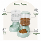 DogBedHouse Large Capacity Automatic Food & Water Feeder (Removable Bowls)