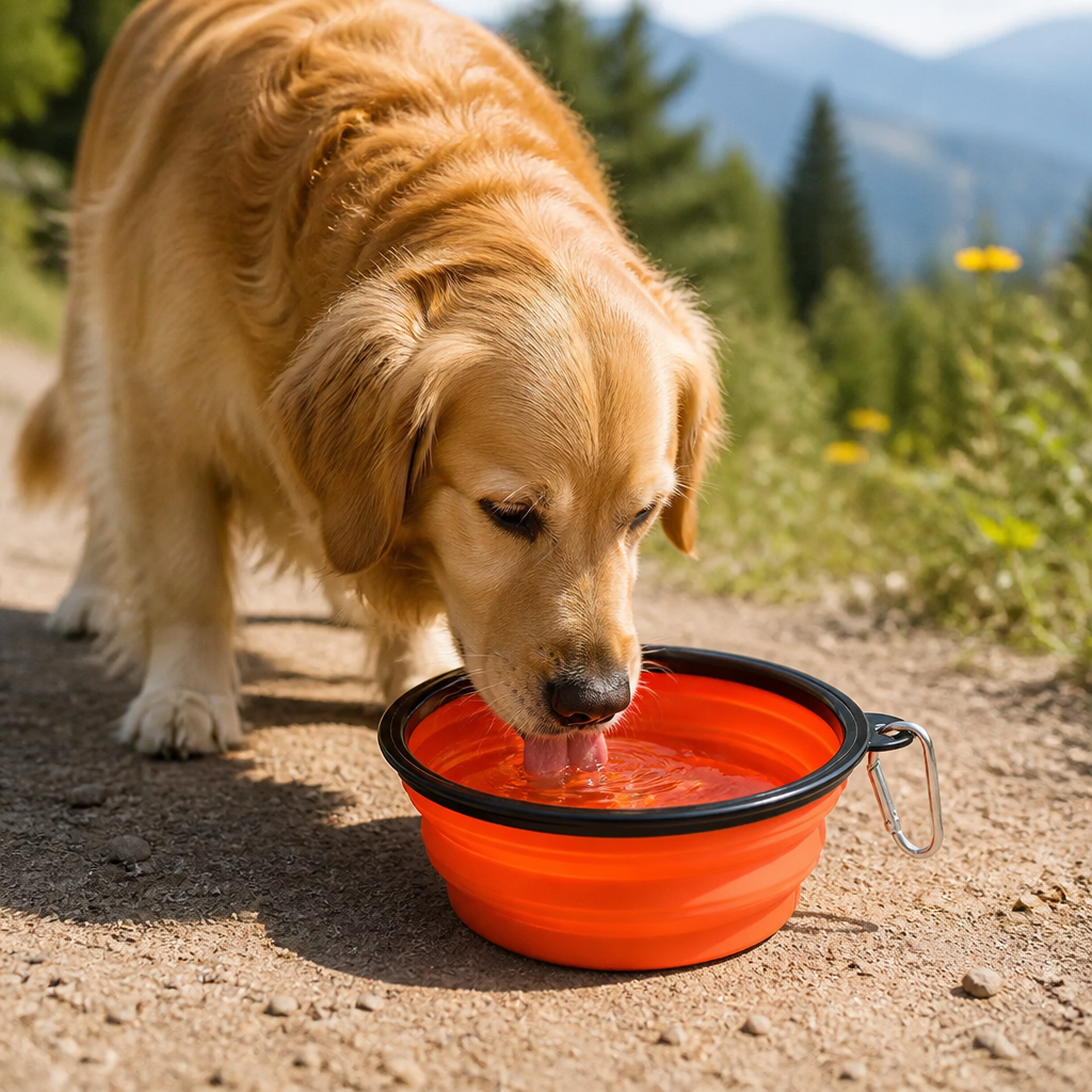 DogBedHouse Large Capacity Collapsible Travel Dog Bowl