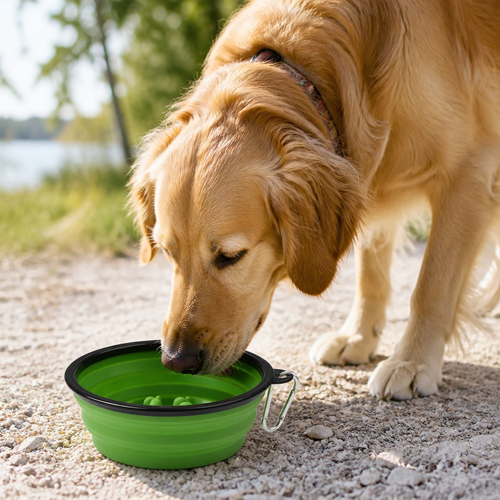 DogBedHouse Large Capacity Collapsible Travel Dog Bowl