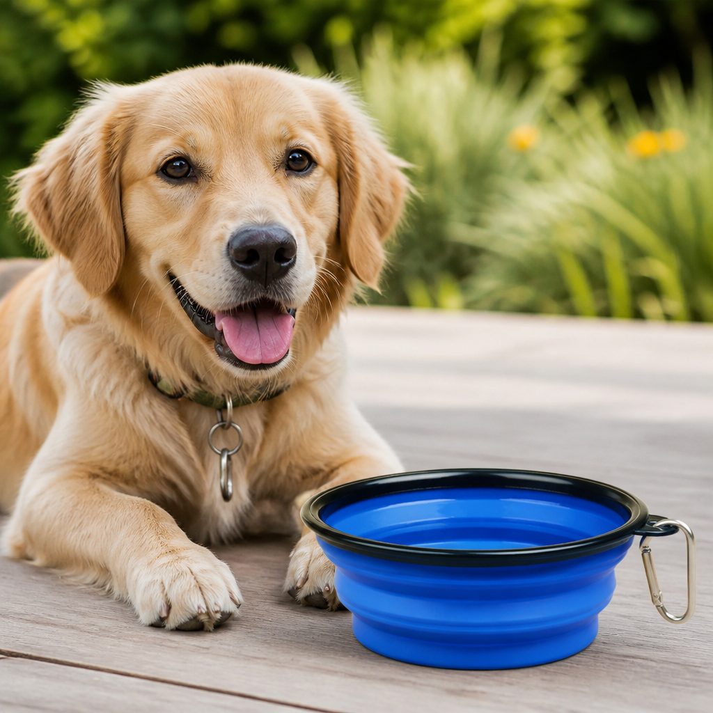 DogBedHouse Large Capacity Collapsible Travel Dog Bowl