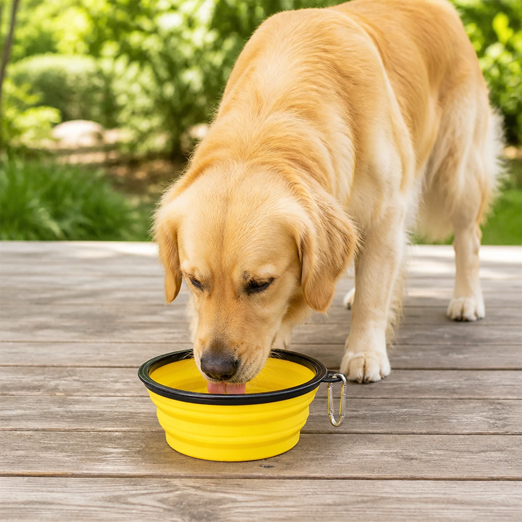 DogBedHouse Large Capacity Collapsible Travel Dog Bowl
