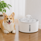 DogBedHouse Large-Capacity Filtered Pet Water Fountain (Water-Level Window)