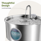 DogBedHouse Large-Capacity Filtered Pet Water Fountain (Water-Level Window)