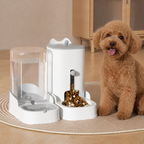 DogBedHouse Large Capacity Gravity-Fed Ceramic Pet Feeder & Water Dispenser