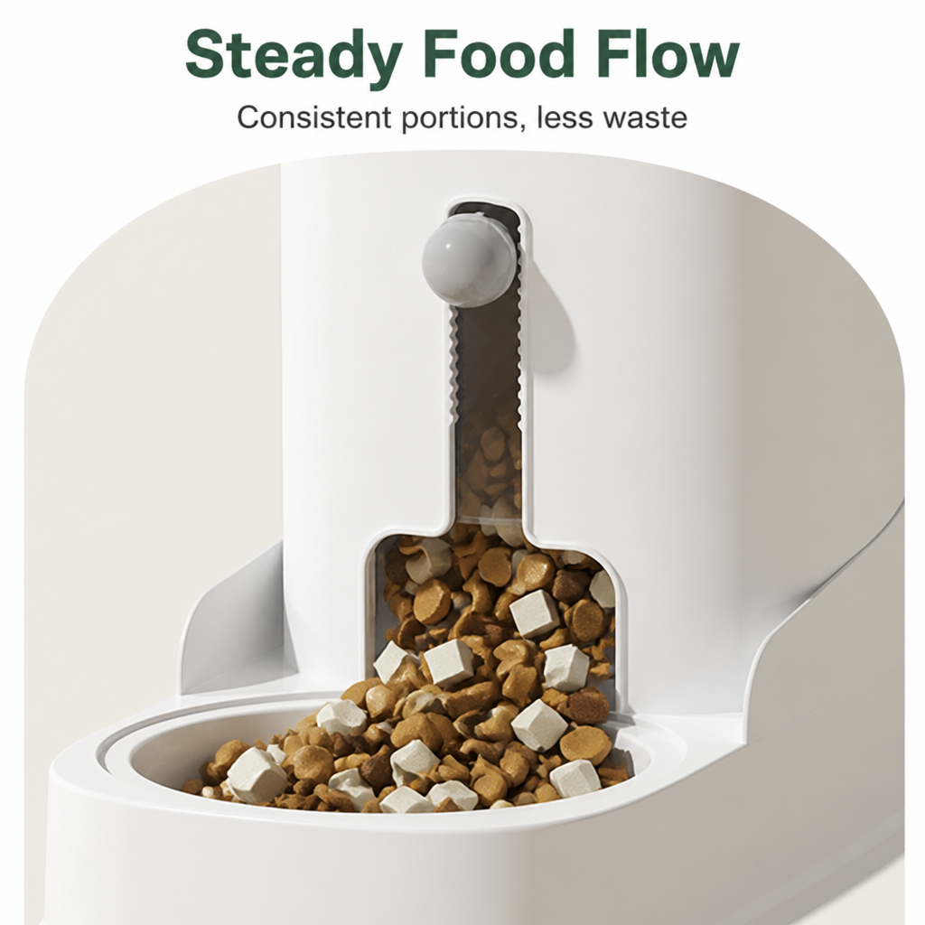 DogBedHouse Large Capacity Gravity-Fed Ceramic Pet Feeder & Water Dispenser