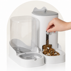 DogBedHouse Large Capacity Gravity-Fed Ceramic Pet Feeder & Water Dispenser
