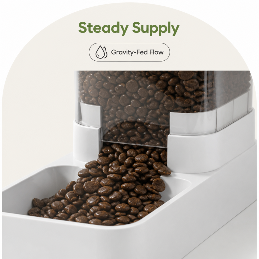 DogBedHouse Large-Capacity Gravity Pet Feeder & Waterer