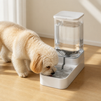 DogBedHouse Large-Capacity Gravity Pet Feeder & Waterer