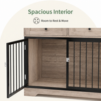 DogBedHouse Large Waterproof Wood & Chew-Resistant Metal Dog Crate (With Drawers)