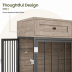 DogBedHouse Large Waterproof Wood & Chew-Resistant Metal Dog Crate (With Drawers)