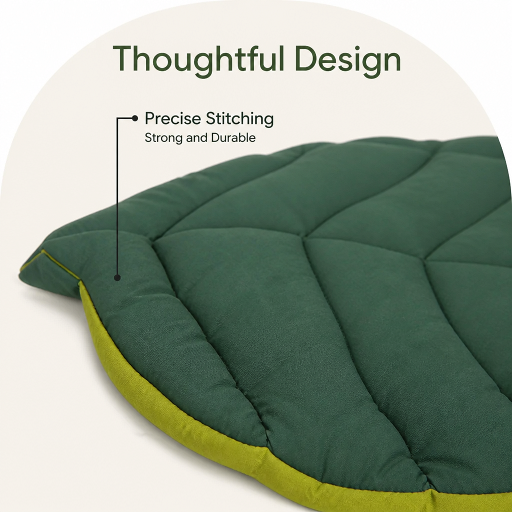 DogBedHouse Leaf-Shape Machine-Washable & Non-Slip Pet Mat