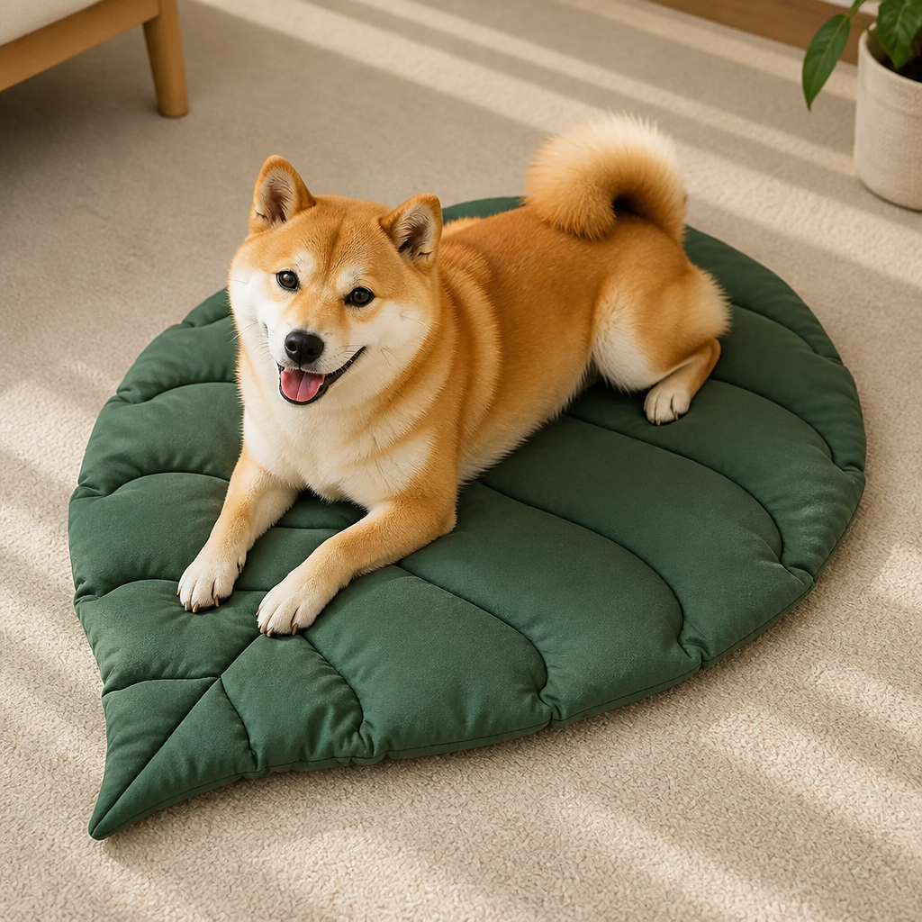DogBedHouse Leaf-Shape Machine-Washable & Non-Slip Pet Mat