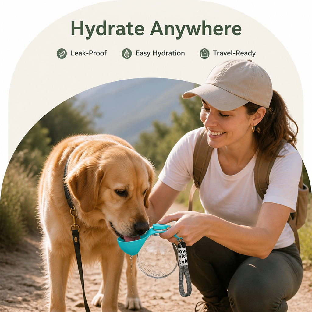 DogBedHouse Leak-Proof Collapsible Silicone Travel Pet Water Bottle (285ml)