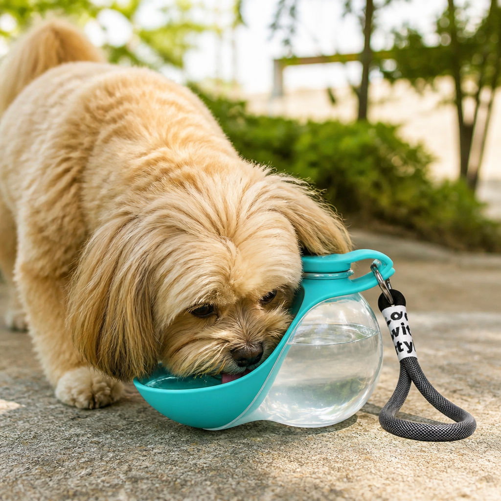 DogBedHouse Leak-Proof Collapsible Silicone Travel Pet Water Bottle (285ml)