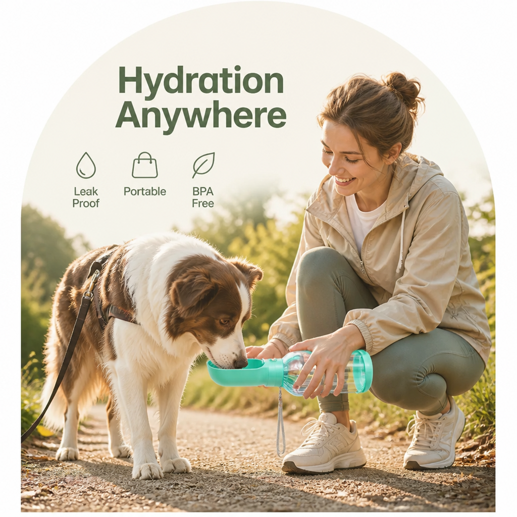 DogBedHouse Leak-Proof Foldable Pet Water Bottle