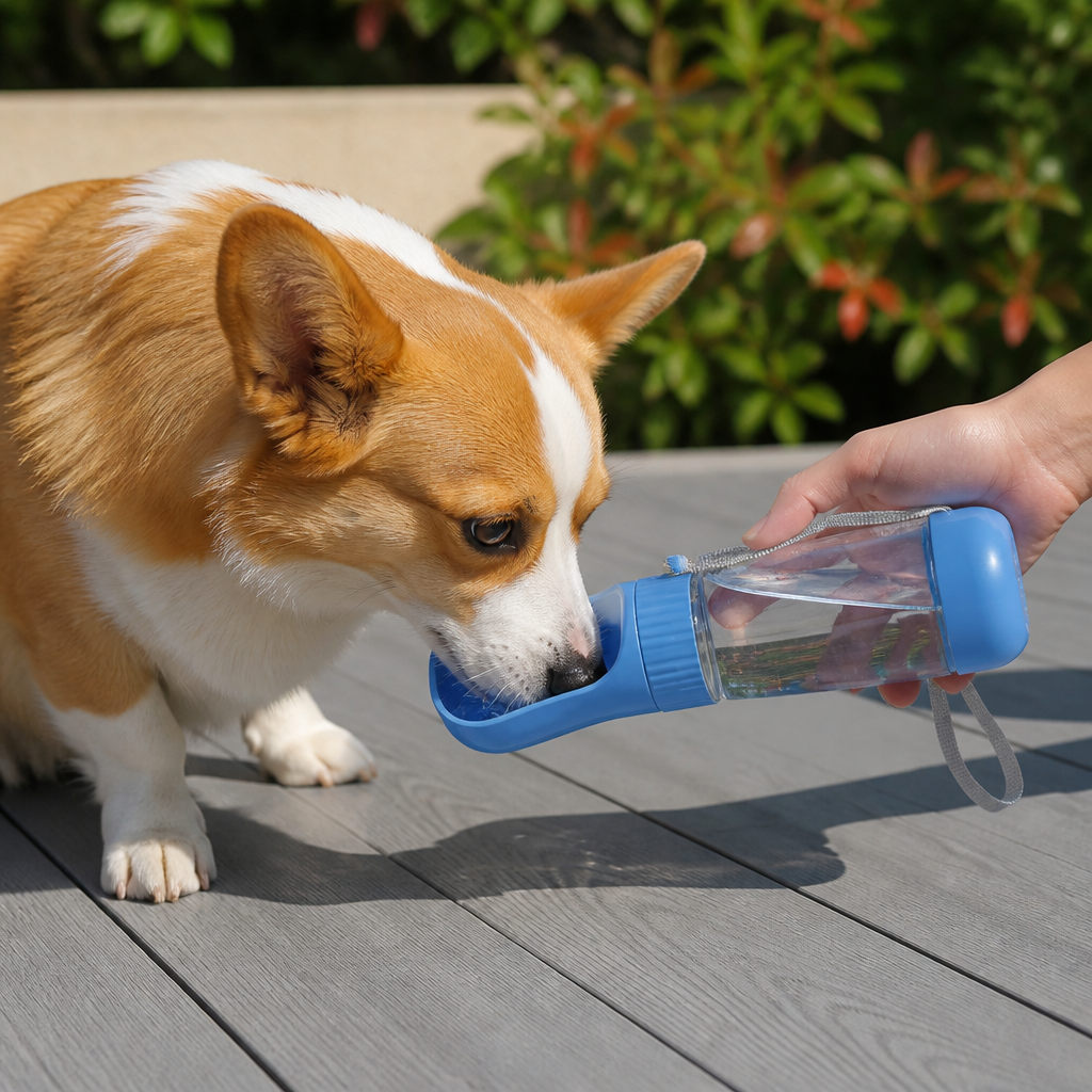 DogBedHouse Leak-Proof & Lightweight Dog Water Bottle (Food & Water Combo)