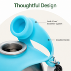 DogBedHouse Leak-Proof Stainless Steel Dog Water Bottle (Removable Bowl)