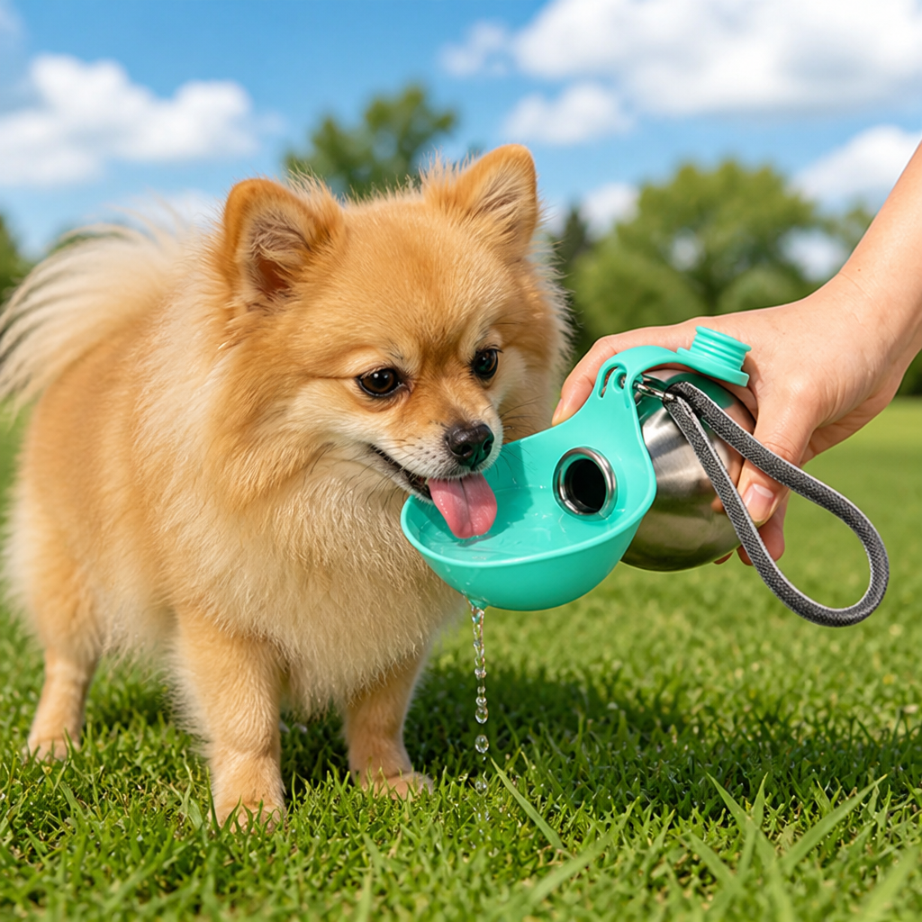 DogBedHouse Leak-Proof Stainless Steel & Silicone Travel Water Bottle