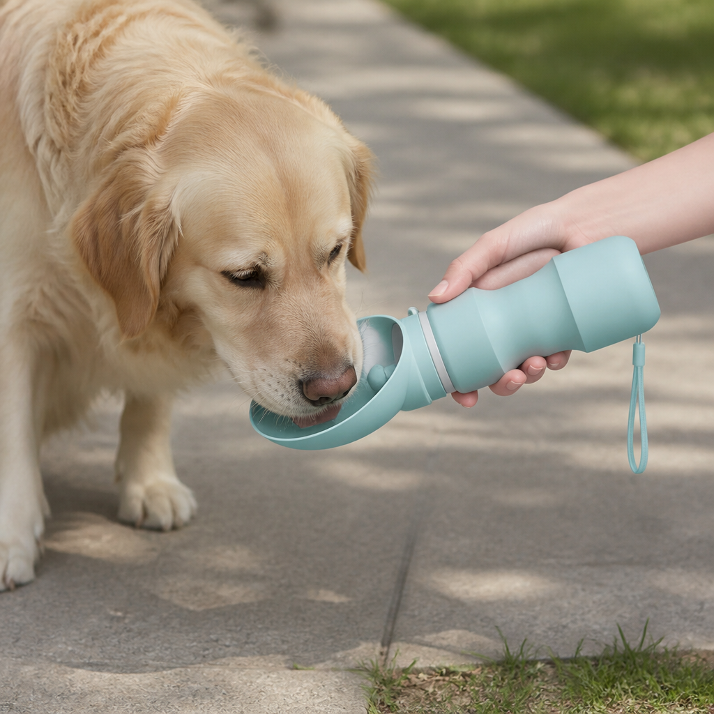 DogBedHouse Leakproof Foldable Food-Grade Silicone Dog Water Bottle