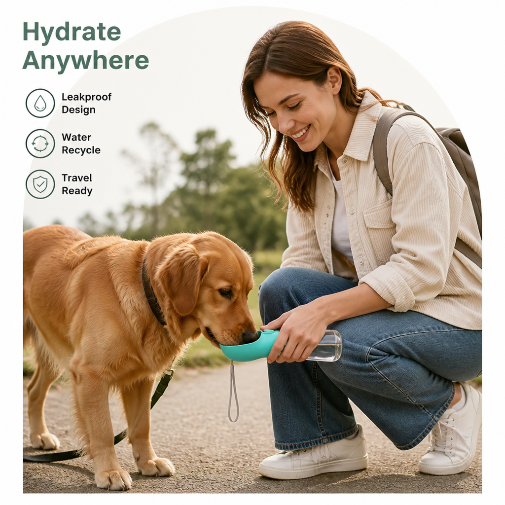 DogBedHouse Leakproof & Water-Saving Travel Water Bottle