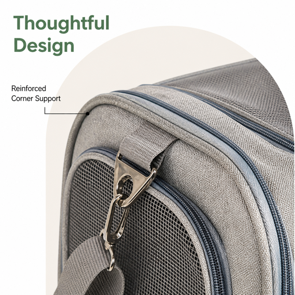 DogBedHouse Lightweight Collapsible Mesh Pet Carrier (Adjustable Strap)
