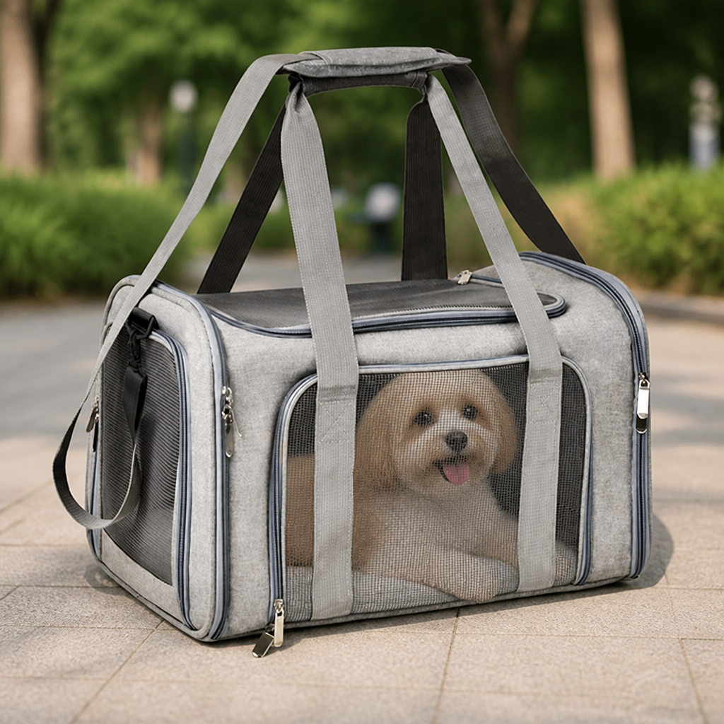 DogBedHouse Lightweight Collapsible Mesh Pet Carrier (Adjustable Strap)
