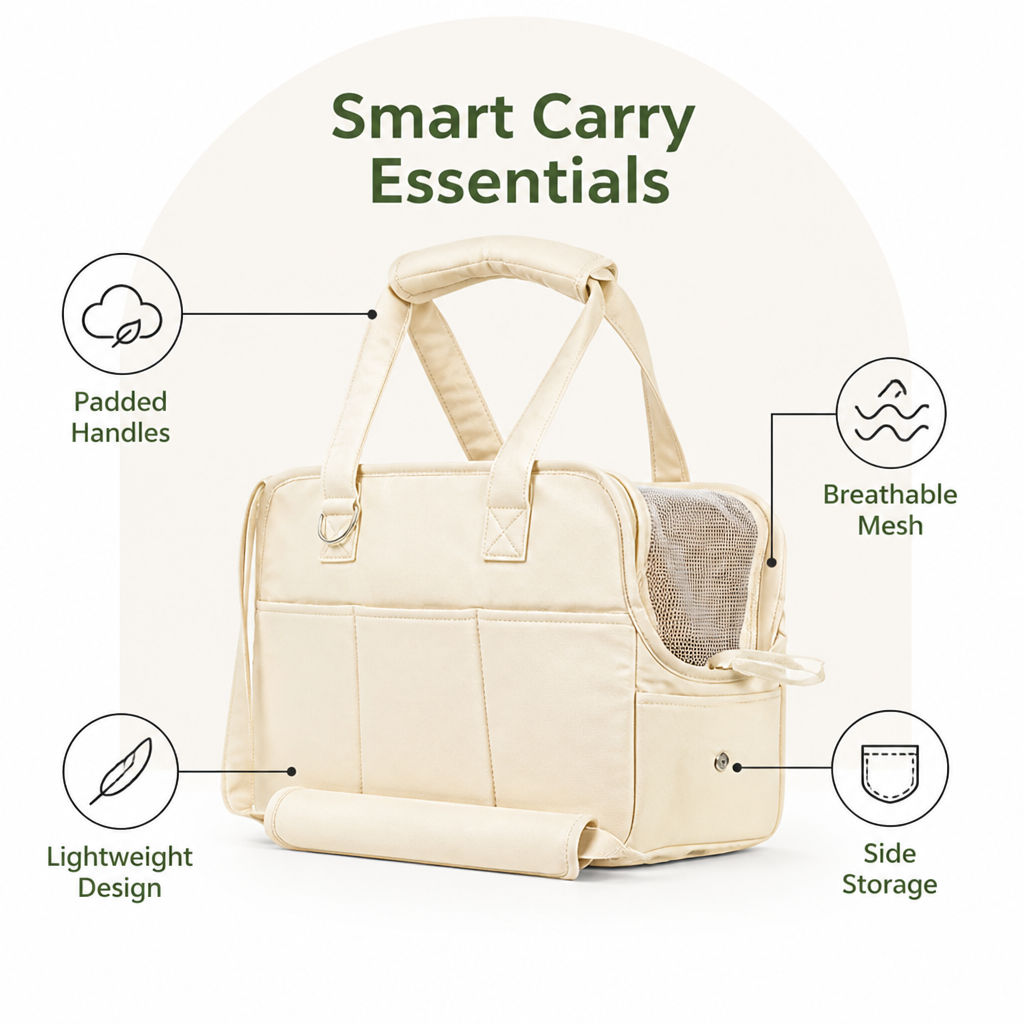 DogBedHouse Lightweight Cotton & Breathable Mesh Pet Carrier