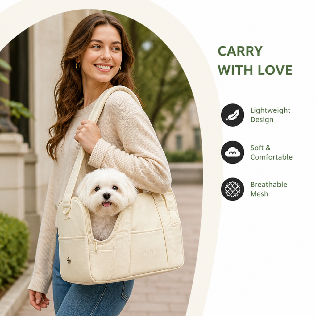 DogBedHouse Lightweight Cotton & Breathable Mesh Pet Carrier