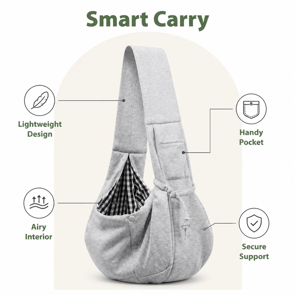 DogBedHouse Lightweight Cotton Crossbody Sling Carrier