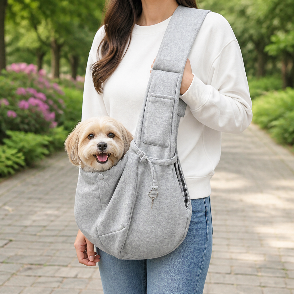 DogBedHouse Lightweight Cotton Crossbody Sling Carrier