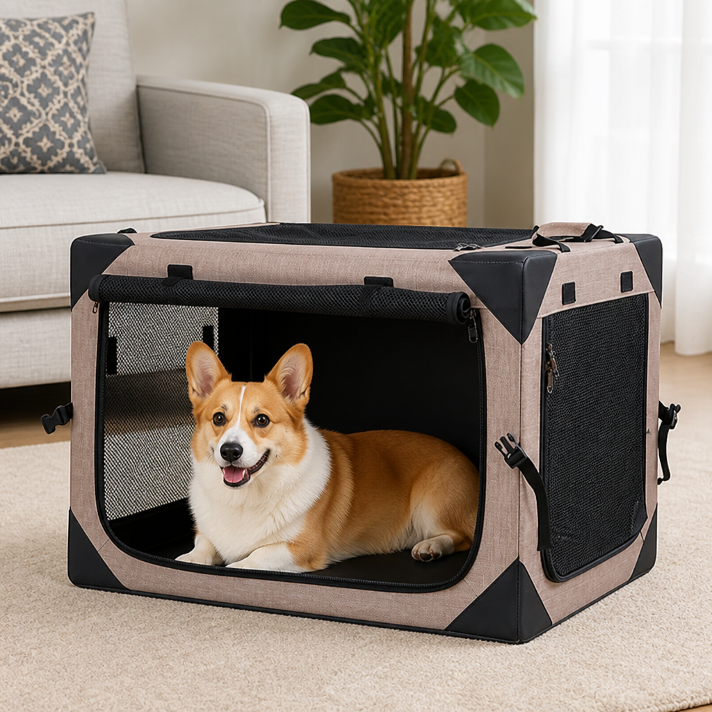 DogBedHouse Lightweight Foldable Breathable Dog Crate