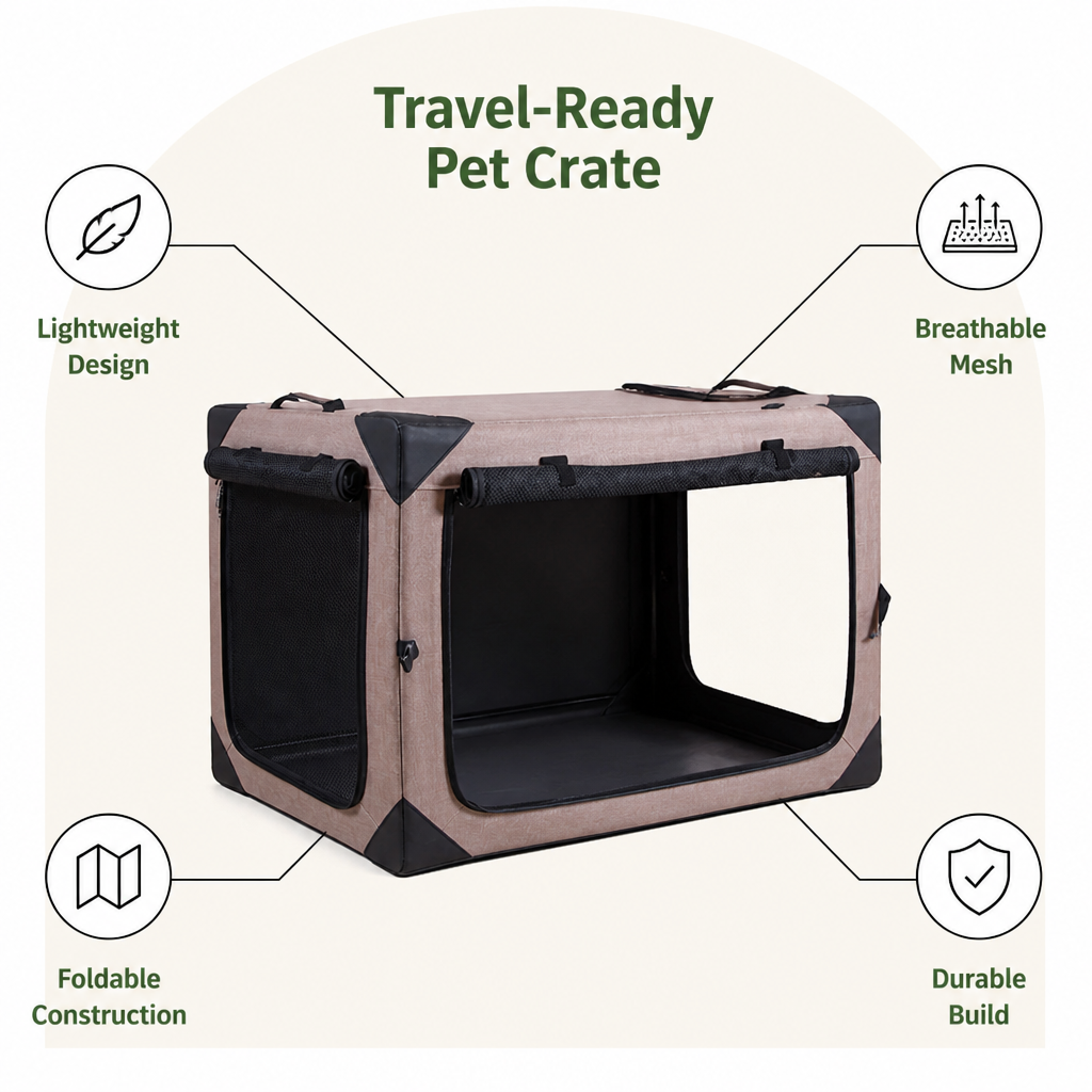 DogBedHouse Lightweight Foldable Breathable Dog Crate