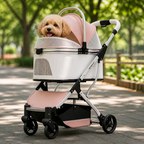 DogBedHouse Lightweight Foldable High-View Pet Stroller (Removable Basket)