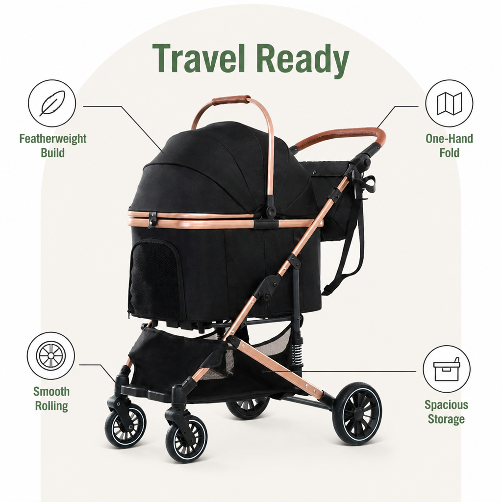 DogBedHouse Lightweight Foldable Pet Stroller