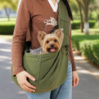 DogBedHouse Lightweight Polyester Crossbody Pet Sling Carrier (Fits Up To 12 Lbs)