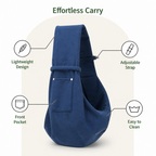 DogBedHouse Lightweight Polyester Crossbody Pet Sling Carrier (Fits Up To 12 Lbs)
