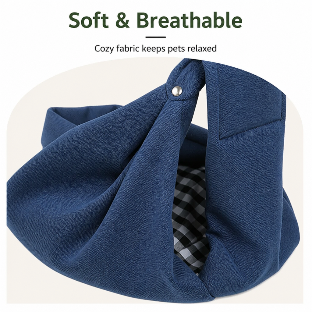 DogBedHouse Lightweight Polyester Crossbody Pet Sling Carrier (Fits Up To 12 Lbs)